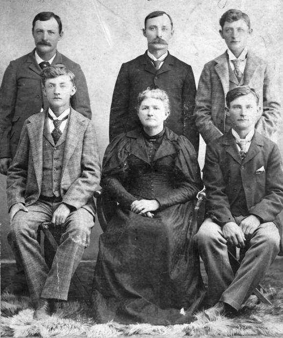 Ford family: Emogene Goodrich Ford, Charley, Ed, John G., Will, Eugene